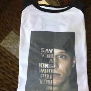 NF baseball style 2 tone T-shirt sz m 3/4 sleeves